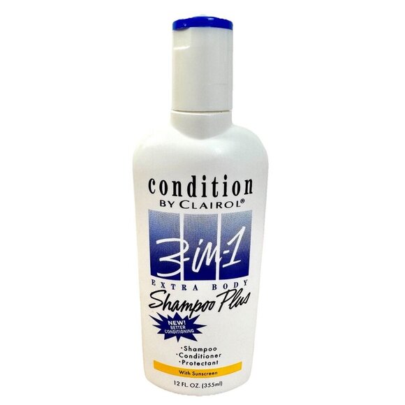 Condition By Clairol 3-in- 1 Shampoo Plus Extra Body w/ Sunscreen 1993 90s NEW - Picture 1 of 4